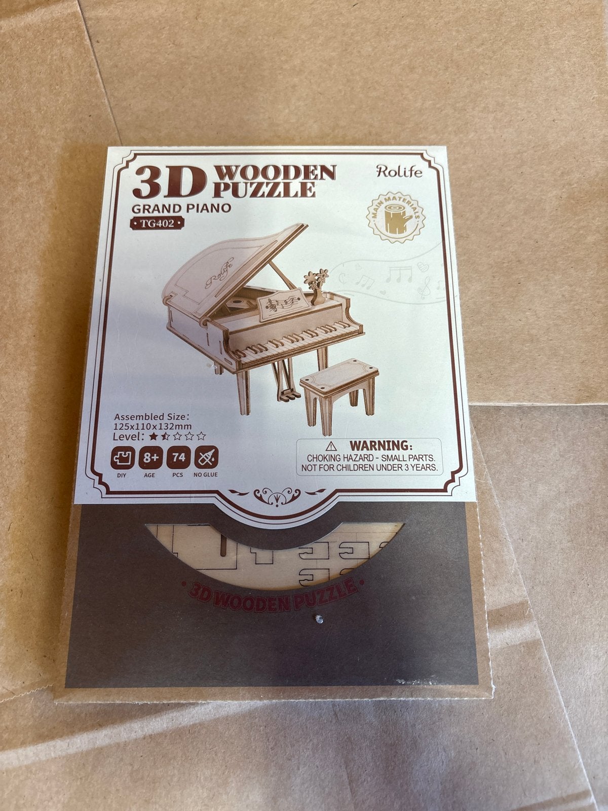 3D Houten Puzzel Vleugel Piano Rolife TG402, Ophalen of Verzenden, Nieuw