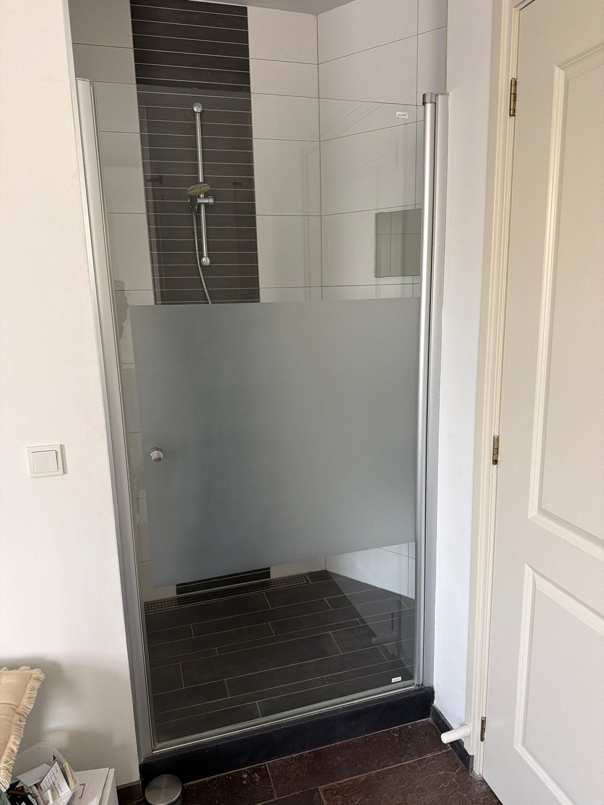 Hüppe douchedeur van glas, Doe-het-zelf en Verbouw, Ophalen of Verzenden, Zo goed als nieuw, Glas, Douche