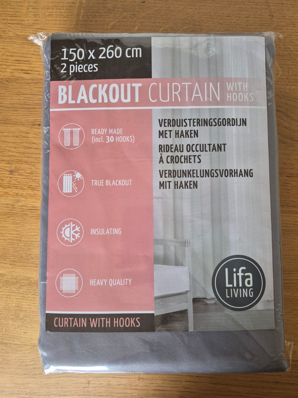 Lifa Living Verduisteringsgordijn - 150x260 cm Grijs Zilver, Overgordijn, LIFA Living, Grijs, Nieuw
