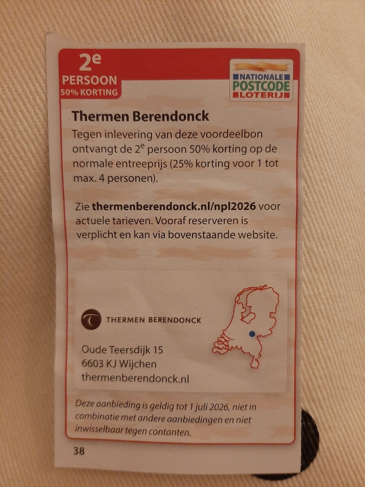 Sauna berendonck, kortingsticket, Twee personen, Kortingsbon, Spa of Sauna