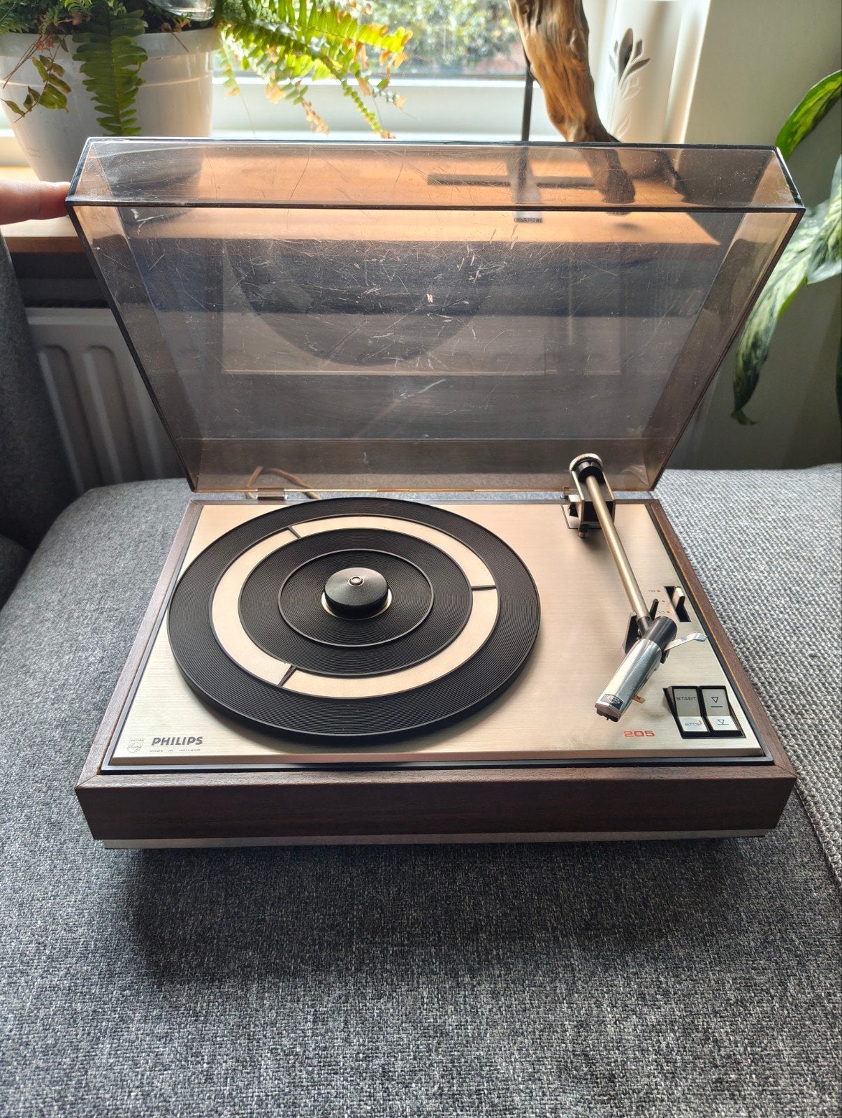Philips 22 GA205 vintage platenspeler LEES BEECHRIJVING!, Audio, Tv en Foto, Ophalen of Verzenden, Philips