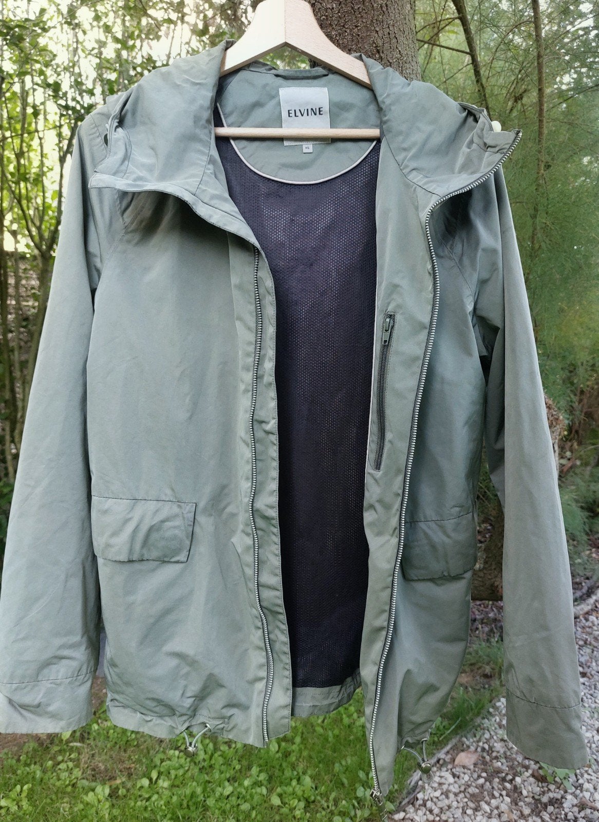 Groene ELVINE wind/regenJas, heren mt XS, Ophalen of Verzenden, Gedragen, Groen, Elvine