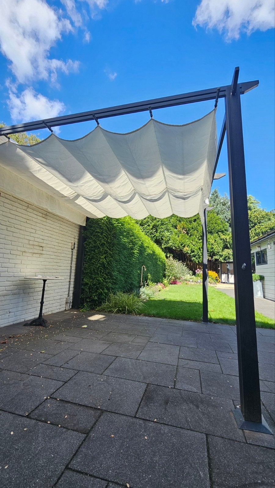 Zonnescherm 3x3 meter, Tuin en Terras, Zonneschermen, Ophalen, Gebruikt, Knikarmscherm