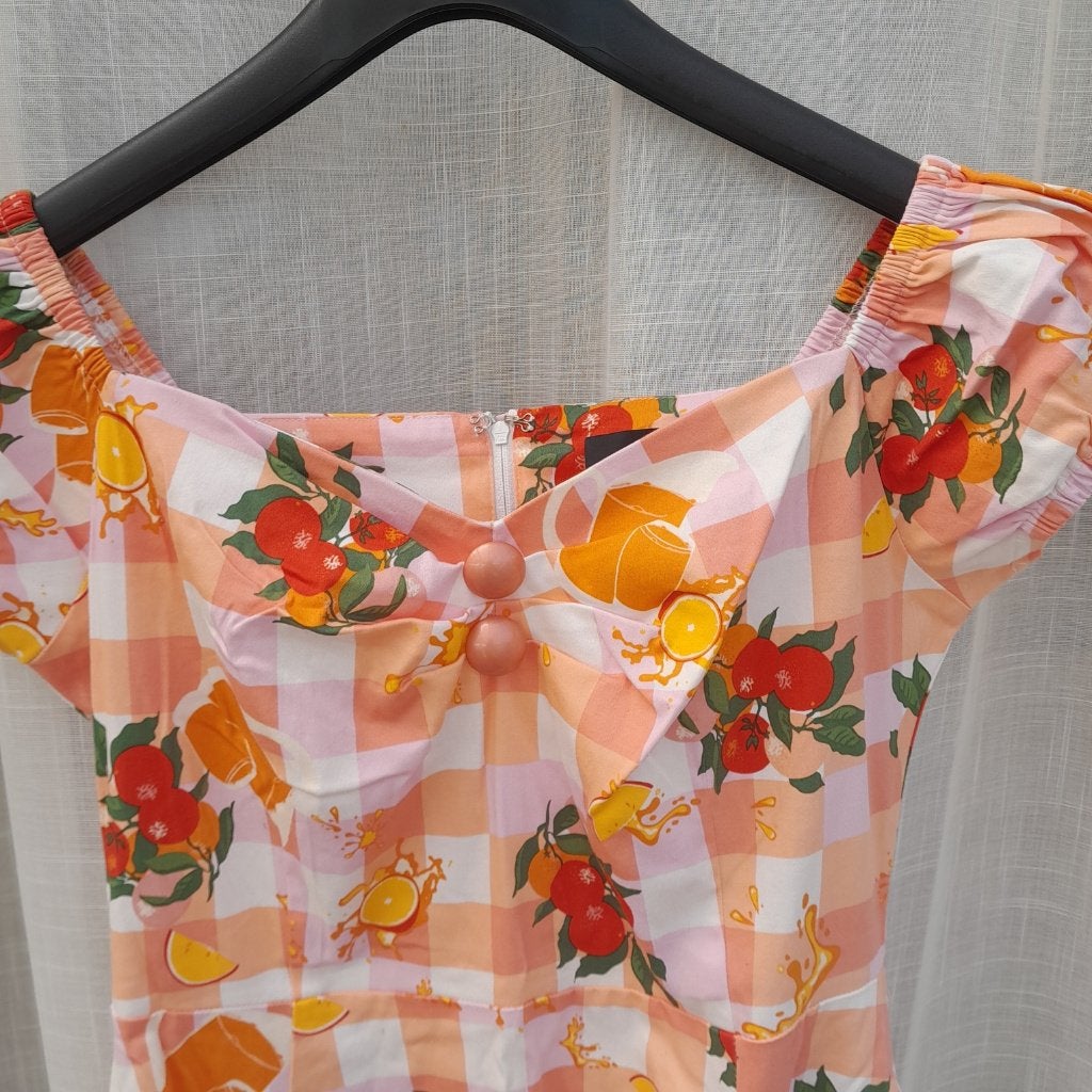 collectif dolores swingjurk M oranje, Kleding | Dames, Jurken, Maat 38/40 (M), Collectif, Oranje, Ophalen of Verzenden