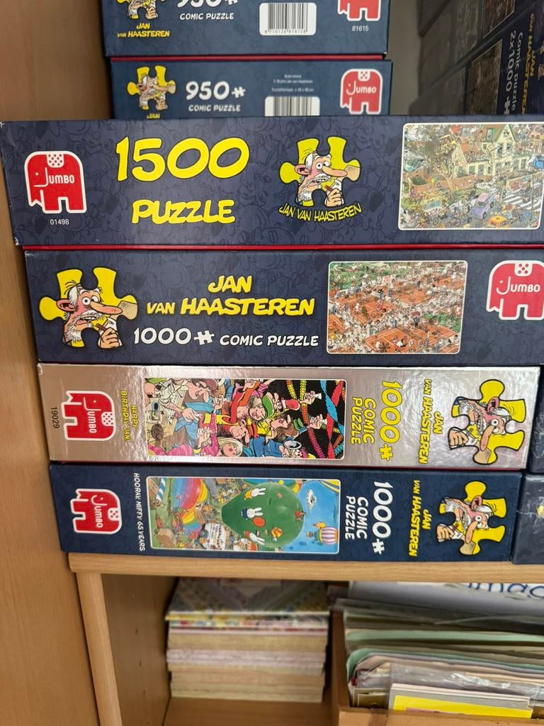 Jan van Haasteren legpuzzels diverse soorten, Ophalen of Verzenden, 500 t/m 1500 stukjes, Zo goed als nieuw