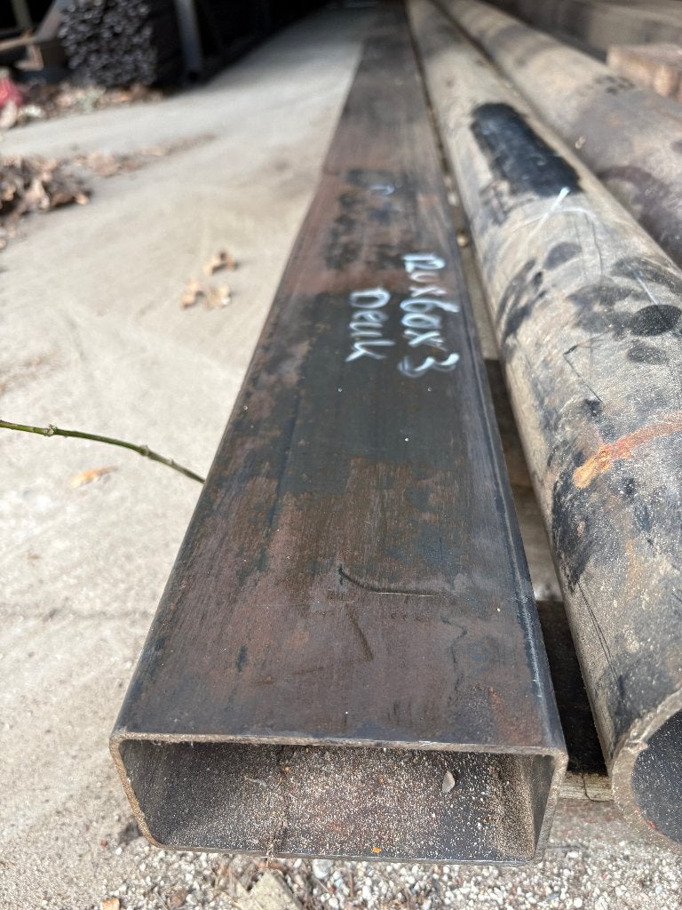 Hekkenspost koker 120x60x3 mm   6 meter lang, Ophalen, Nieuw, IJzer, Tuinhek