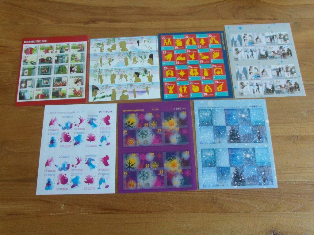 Decembervellen 2001 t/m 2007 Postfris, Postzegels en Munten, Postzegels | Nederland, Ophalen of Verzenden, Na 1940, Postfris