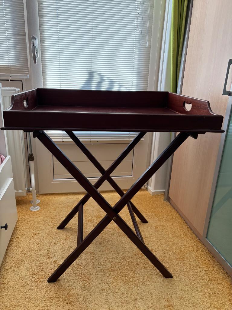 Butler tray - serveertafel met dienblad inklapbaar, Huis en Inrichting, Woonaccessoires | Dienbladen, Ophalen, Zo goed als nieuw