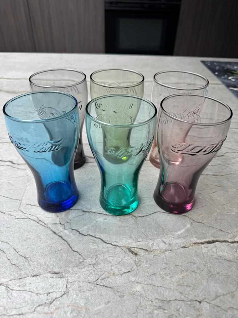 Complete set Limited Edition Coca Cola glazen McDonalds, Ophalen of Verzenden, Zo goed als nieuw, Frisdrankglas
