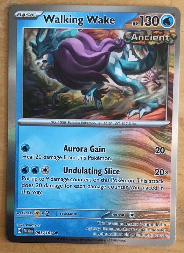 Pokemon - Walking Wake (TWM 063) - Holo rare.., Ophalen of Verzenden, Nieuw, Losse kaart, Foil