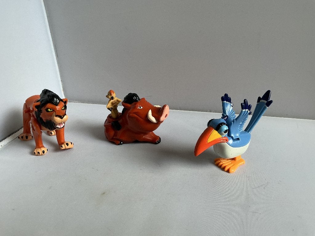 Lion King 1994 # 3 stuks, Ophalen of Verzenden, Leeuwenkoning of Jungle Boek, Zo goed als nieuw, Beeldje of Figuurtje