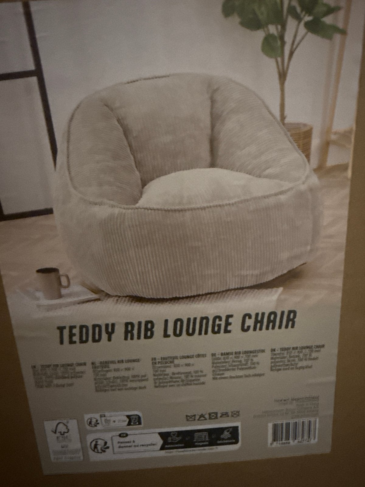 2 Nieuwe Teddy Rib Lounge Stoelen - Ongeopend, Huis en Inrichting, Fauteuils, Ophalen of Verzenden, Nieuw, Stof