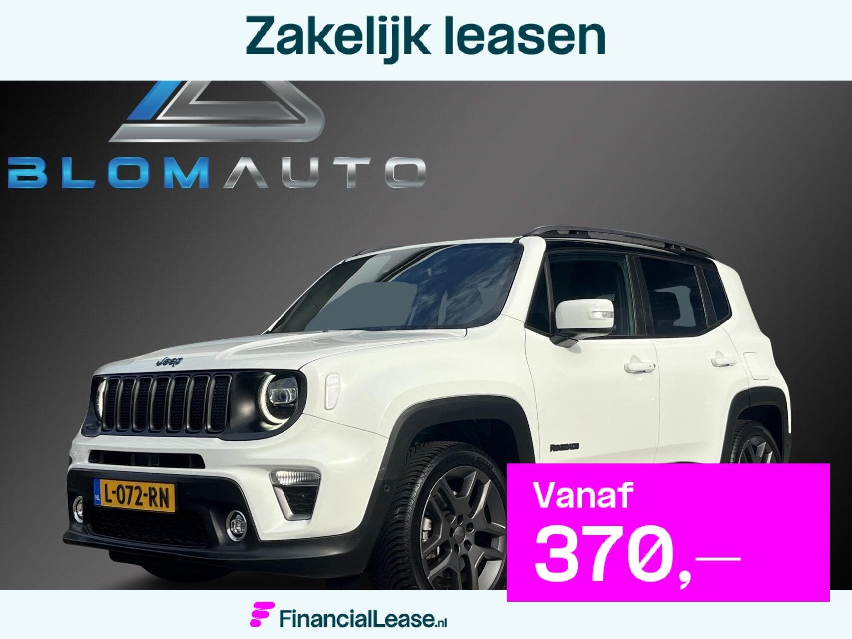 Jeep Renegade 4xe 240 Plug-in Hybrid LEDER+LED+KEYLESS+ACC, Automaat, Gebruikt, Wit, Bedrijf