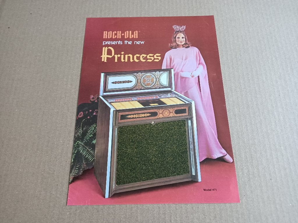 Flyer: Rock-Ola Princess 461 (1976) jukebox, Verzamelen, Automaten | Jukeboxen, Verzenden, Gebruikt, 1950 tot 1960, Seeburg
