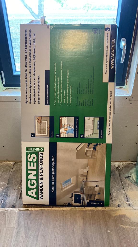 Agnes One-Step plafondplaat Wit Stuc 1220x620x12mm, Ophalen, Nieuw