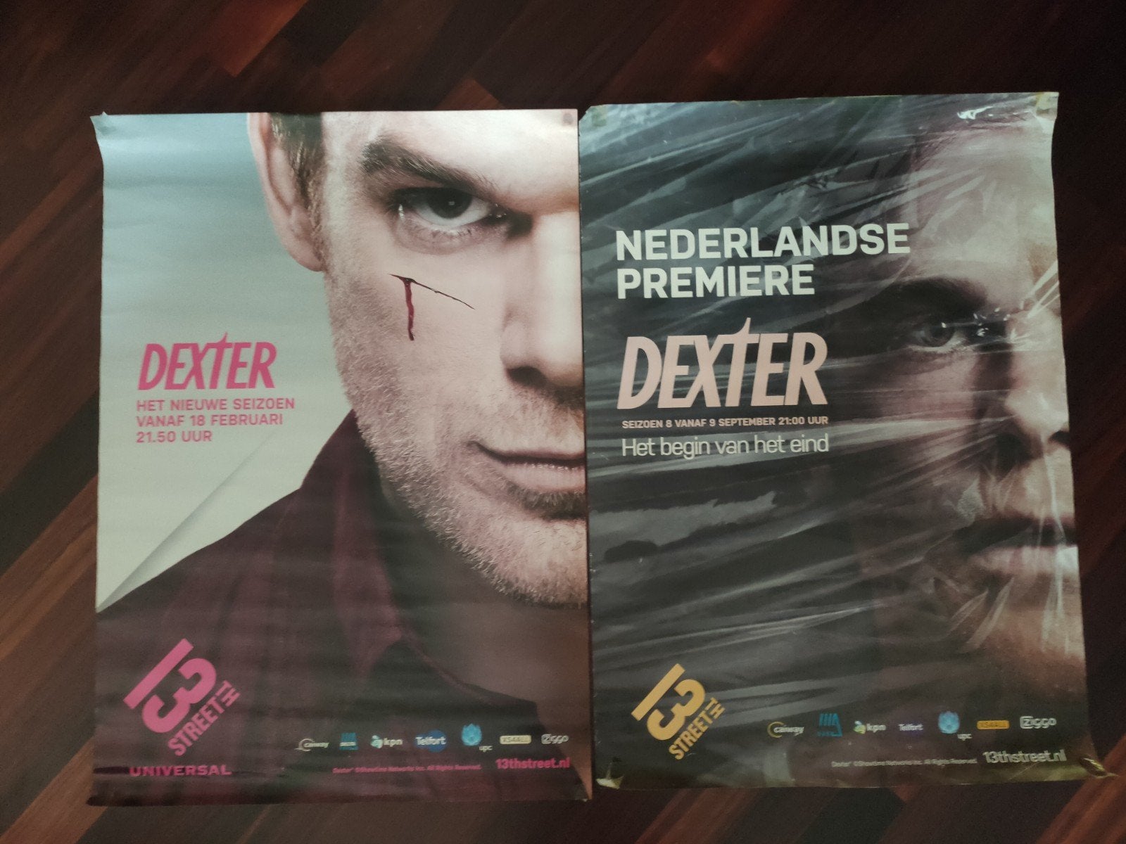 Dexter Filmposters Showtime - Seizoen 7 & 8 (Gebruikt), Ophalen of Verzenden, A1 t/m A3, Film en Tv, Rechthoekig Staand