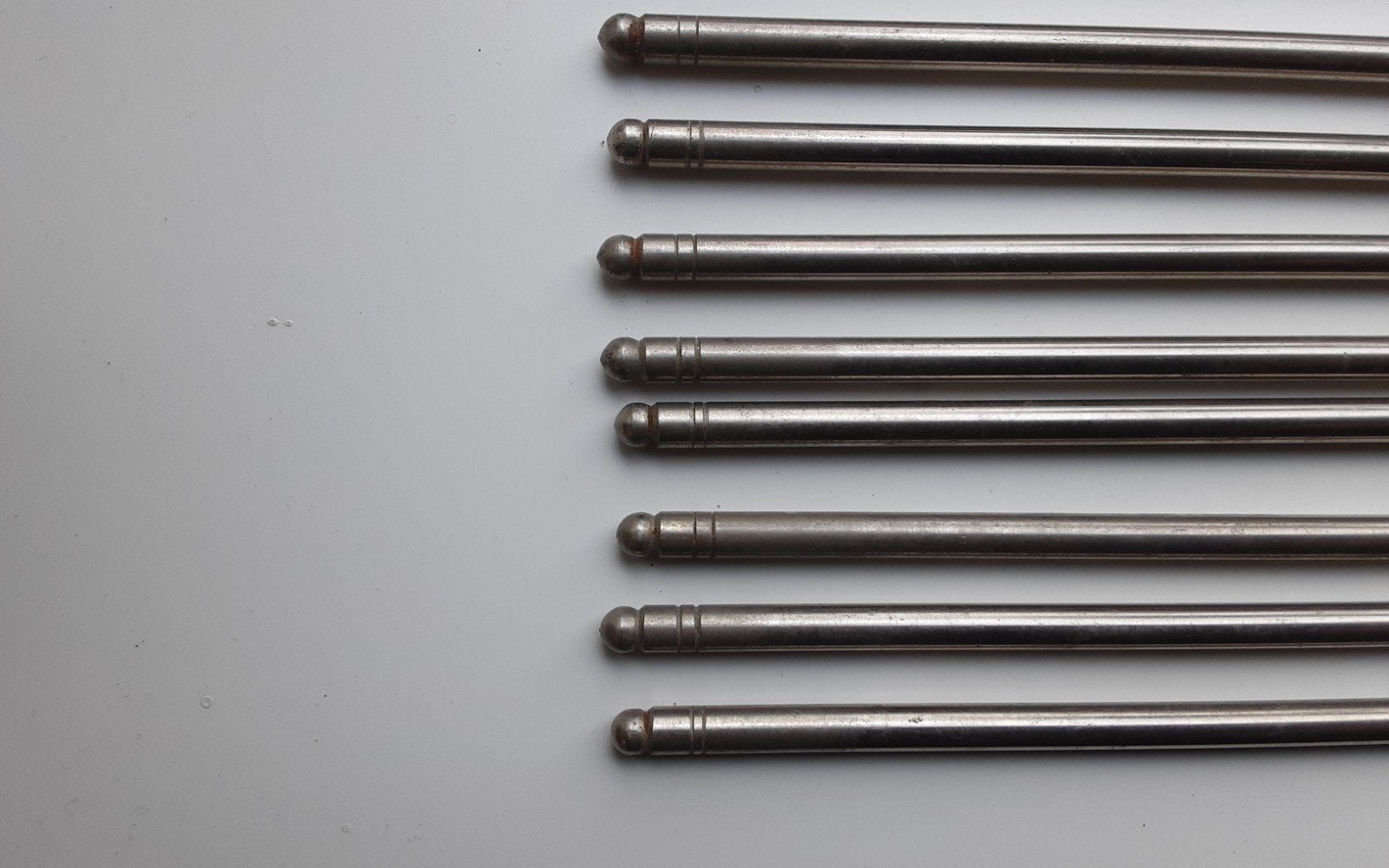 11 verchroomde ronde traproedes, lengte 61,5 cm, rond 8 mm, Ophalen of Verzenden, Gebruikt