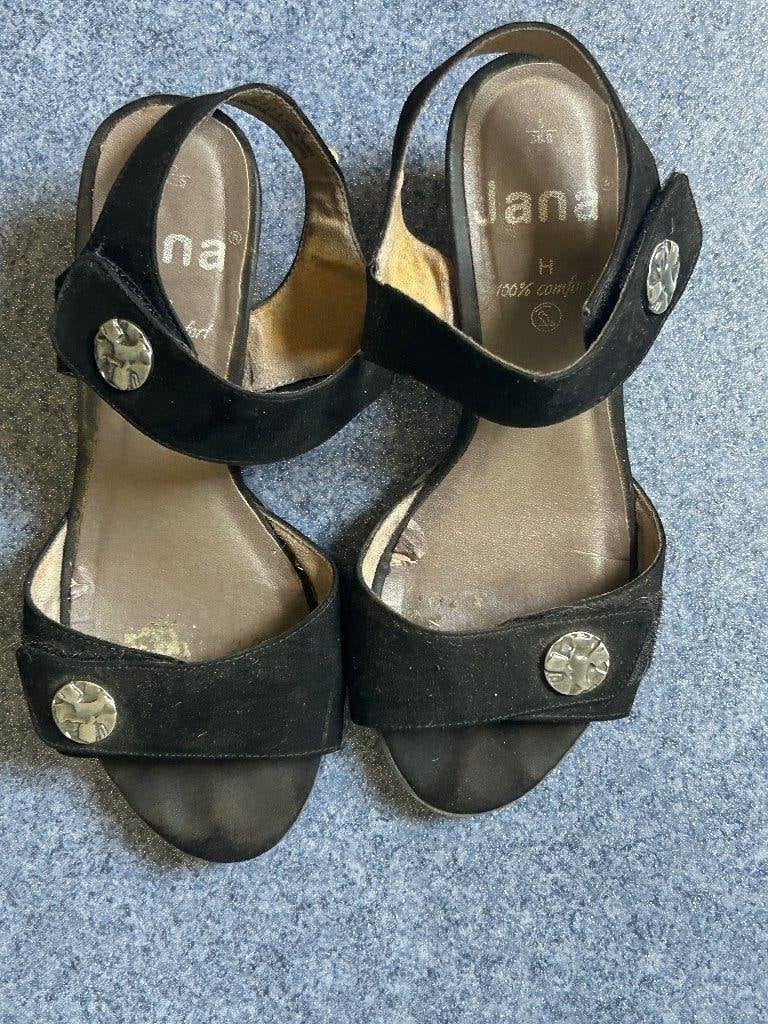 Jana sandalen met hak mt 38, Jana, Zwart, Gedragen, Sandalen of Muiltjes