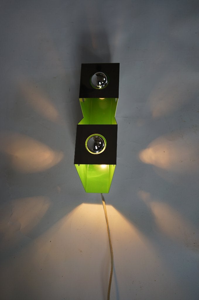 vintage philips? metaal wandlamp chroom groen kopspiegellamp, Huis en Inrichting, Lampen | Wandlampen, Ophalen of Verzenden, Gebruikt