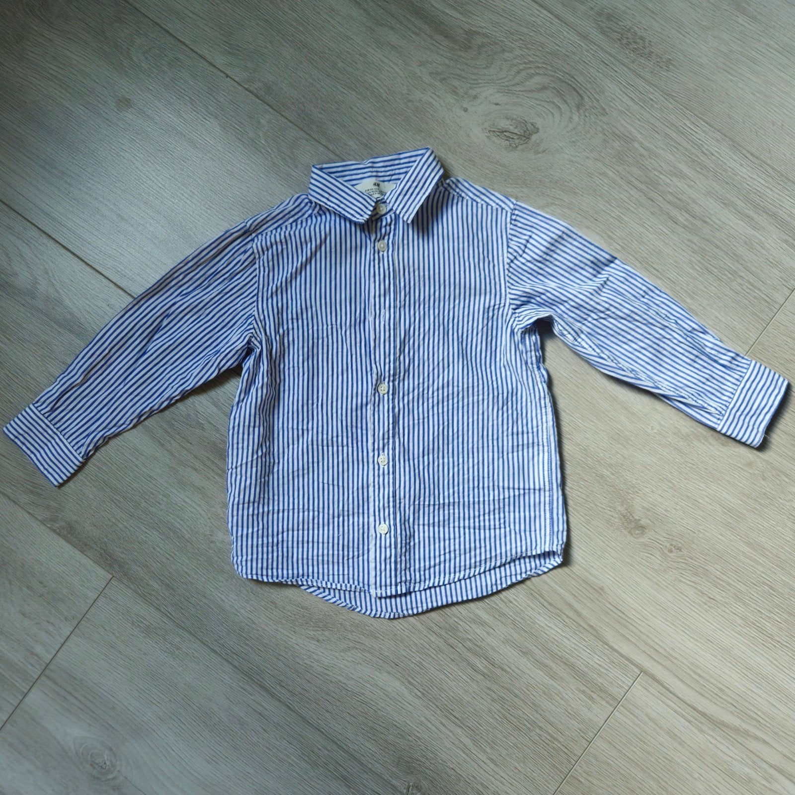 H&M gestreept overhemd voor jongens, maat 104, H&M, Overhemd of Blouse, Ophalen of Verzenden, Zo goed als nieuw