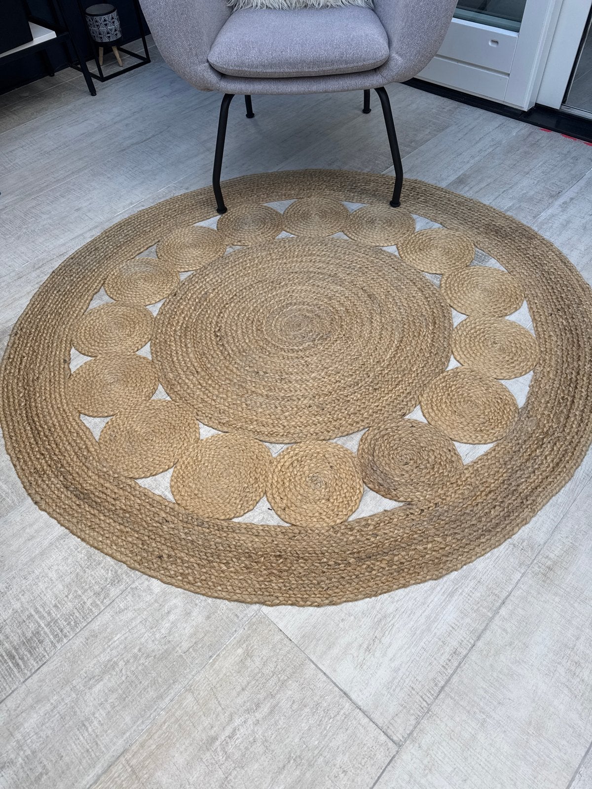 Jute rond vloerkleed - Natuurlijke stijl voor elk interieur, Ophalen, 100 tot 150 cm, Bruin, Rond