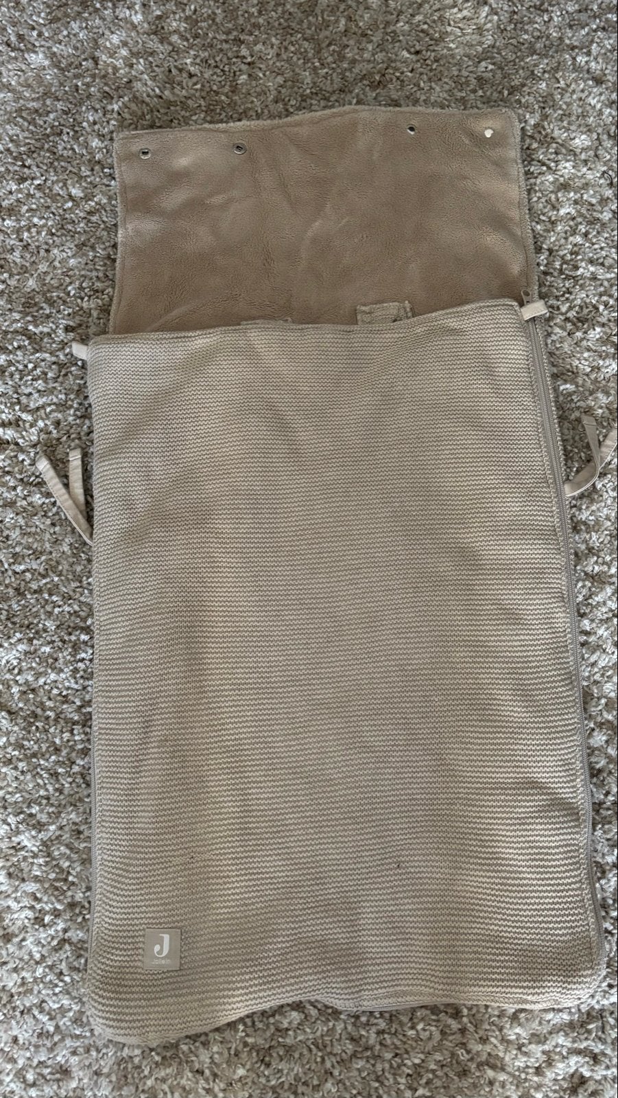 Jollein slaapzak gebreid beige, Ophalen, Gebruikt, Jollein, Gevoerd
