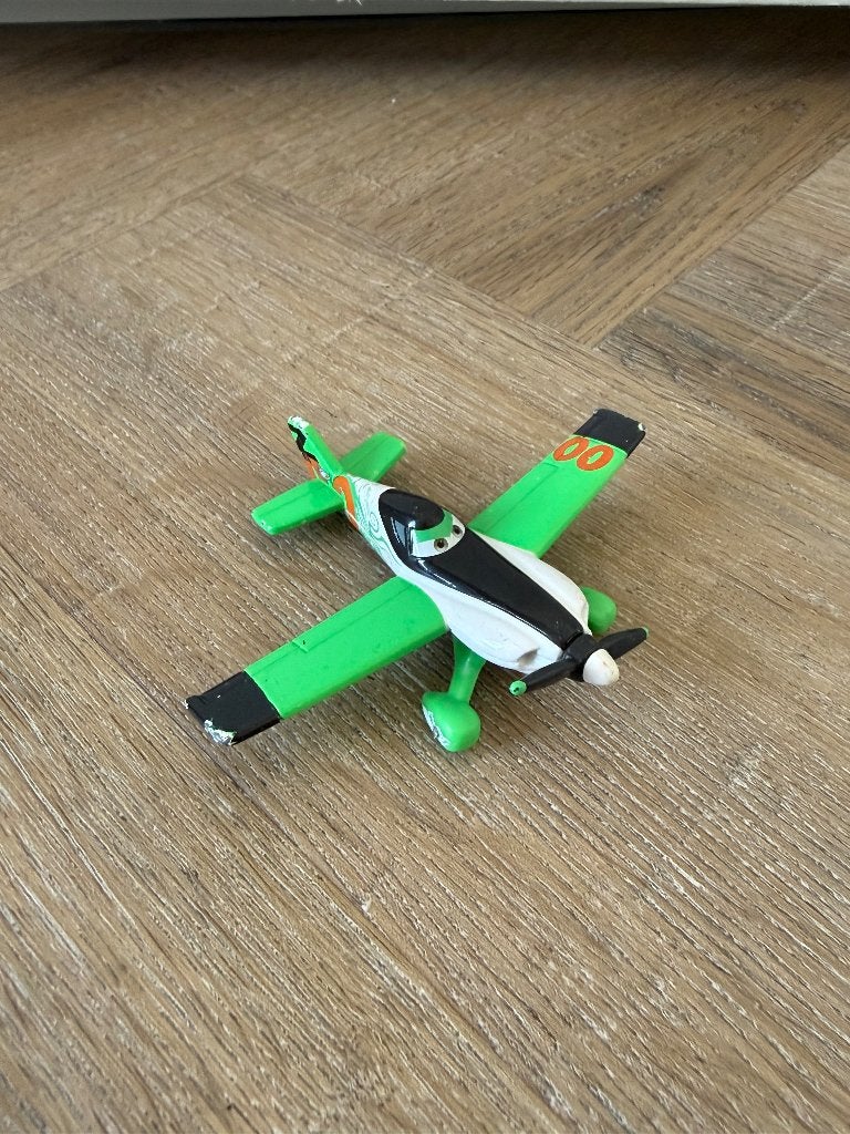 Used wit groen Disney Cars Planes vliegtuig Zed 00 speelgoed, Ophalen of Verzenden, Gebruikt