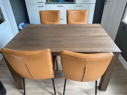 zware tafel, Huis en Inrichting, Gebruikt, 100 tot 150 cm, Eikenhout, Vier personen