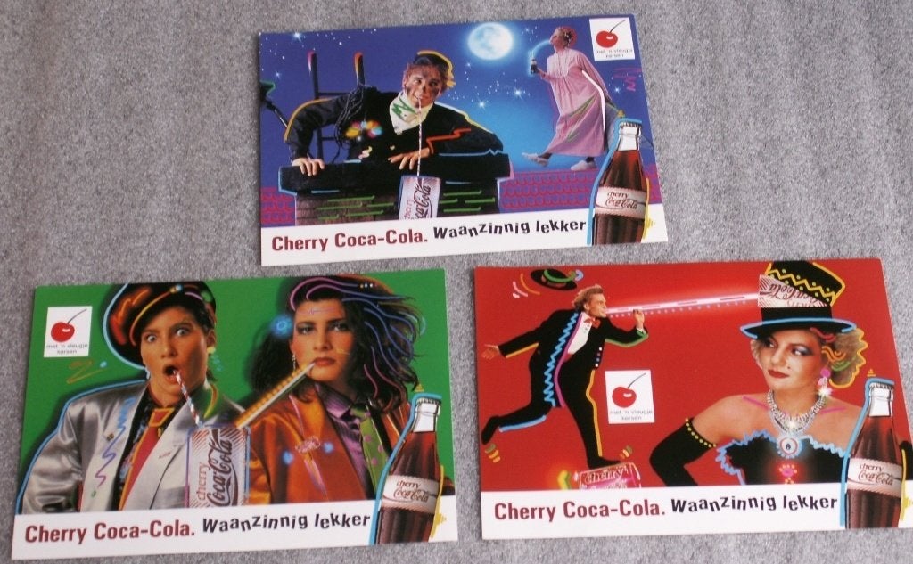 Set 3 ansichtkaarten Coca Cola Cherry Coca-Cola, Ophalen of Verzenden, Nieuw, Overige typen