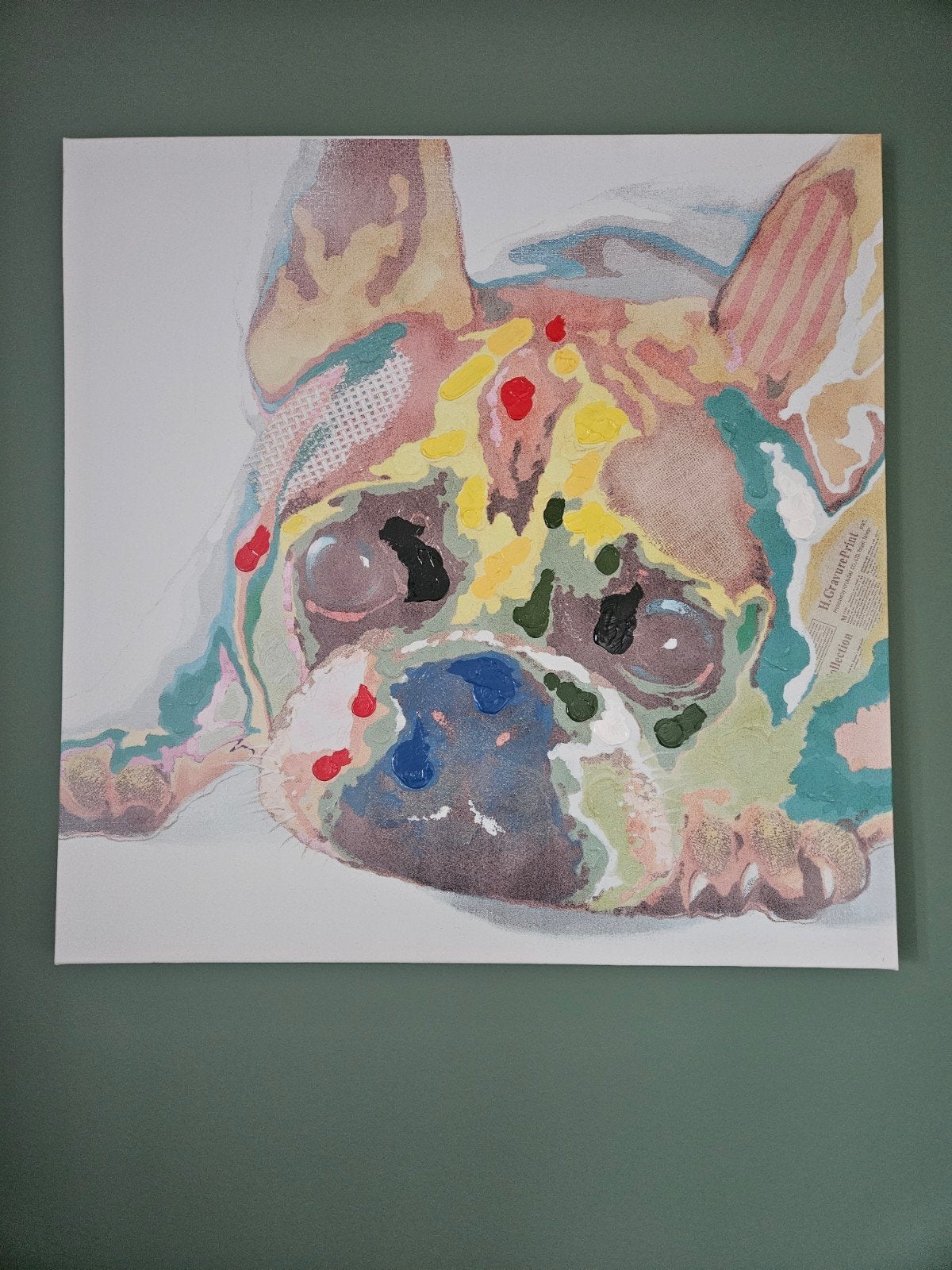 Kleurrijk Schilderij Franse Bulldog - Abstracte Stijl, Ophalen, Abstract, Dieren