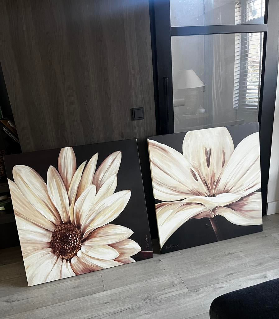 Schilderij 2st rood boedha / zwart wit / lamp tas, Ophalen, Gebruikt, Tweepersoons, 140 cm