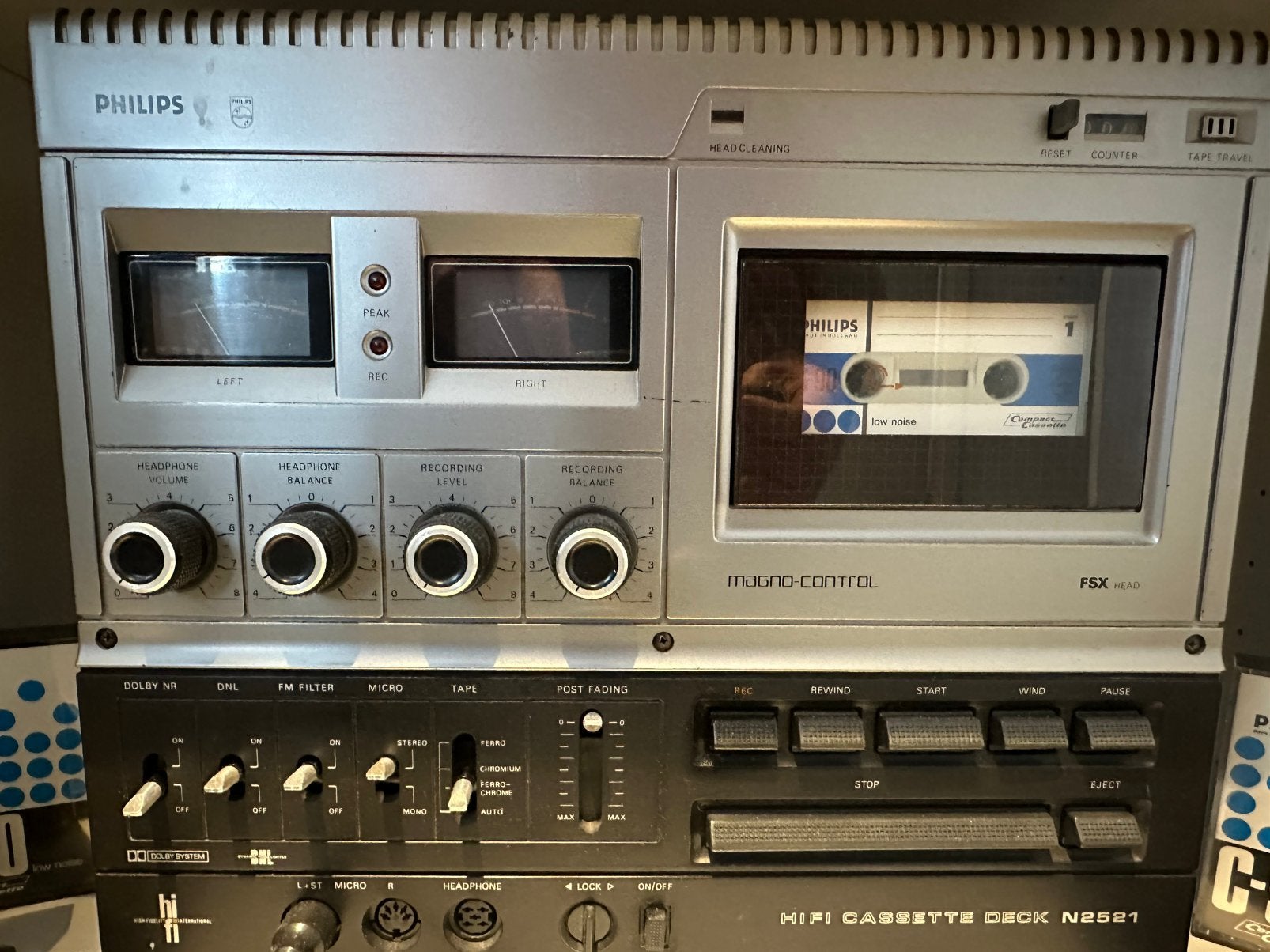 Prachtige vintage Philips cassettedeck, Ophalen of Verzenden, Philips