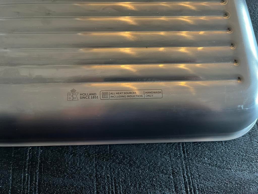 BK grillpan 28cm - Geschikt voor alle warmtebronnen, Inductieplaat, Nieuw, Ophalen of Verzenden, Rvs