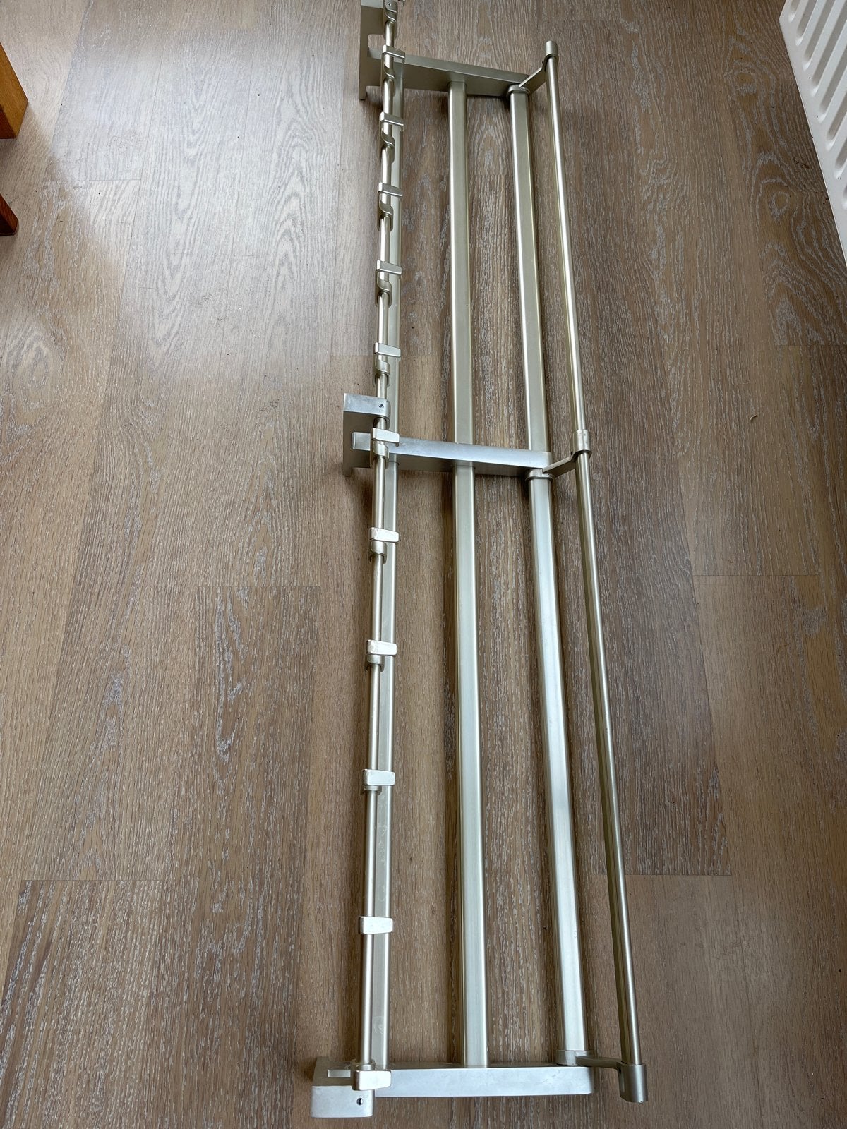 Garderoberek met hangers, haakjes en opbergplank 141,7cm, Gebruikt, 100 tot 150 cm, Metaal, Ophalen