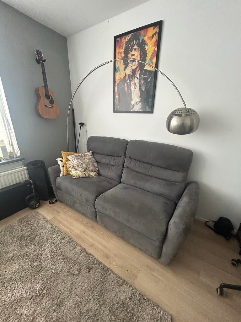 MOET WEG! Retro booglamp met marmeren voet, Ophalen, Gebruikt, Metaal, 150 tot 200 cm