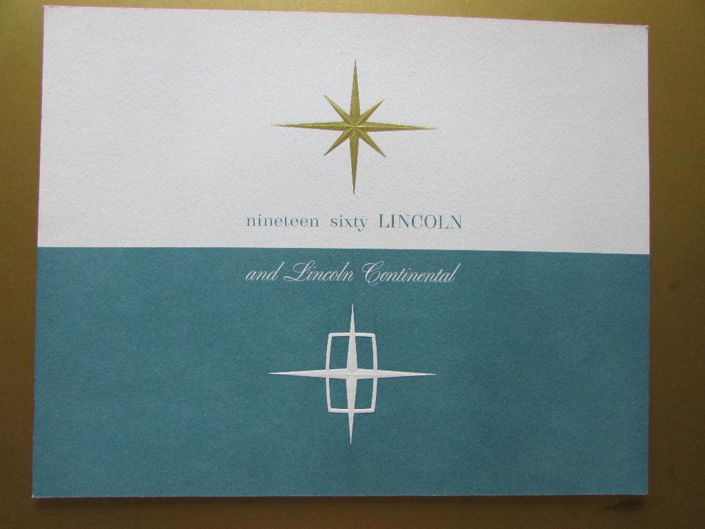 1960 Lincoln prestige brochure, Engels, Boeken, Auto's | Folders en Tijdschriften, Ophalen of Verzenden, Zo goed als nieuw, Overige merken