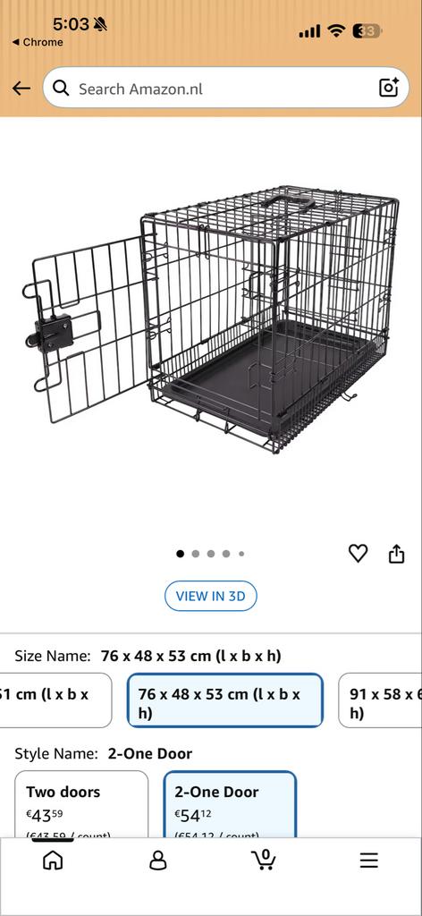 Dog crate with liner and heartbeat teddy, Ophalen, Zo goed als nieuw