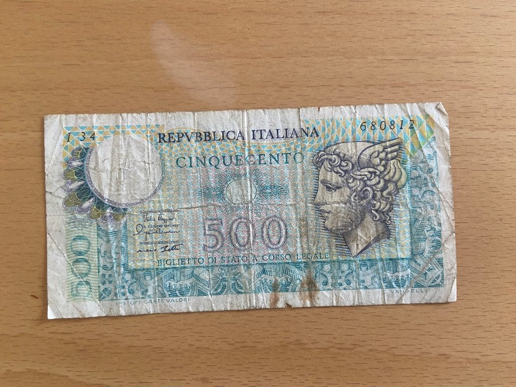 Italiaans 500 Lire biljet - Mercurius - 1979, Postzegels en Munten, Ophalen of Verzenden, Italië, Los biljet