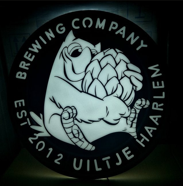 Uiltje Bier led lamp neon nieuw in de doos FH1025, Ophalen, Nieuw, Reclamebord, Plaat of Schild, Overige merken