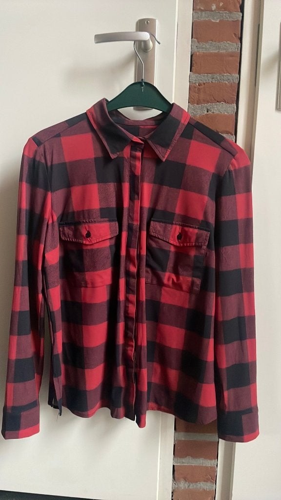 studio Anneloes houthakkers blouse maat L rood zwart, Studio Anneloes, Maat 42/44 (L), Ophalen of Verzenden, Zo goed als nieuw
