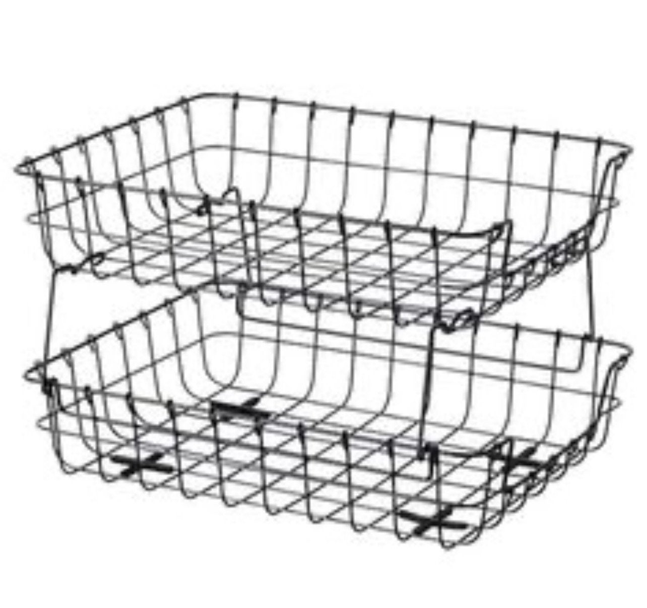 stapelbare zwarte draadmand of briefmand ikea, Diversen, Ophalen of Verzenden, Zo goed als nieuw