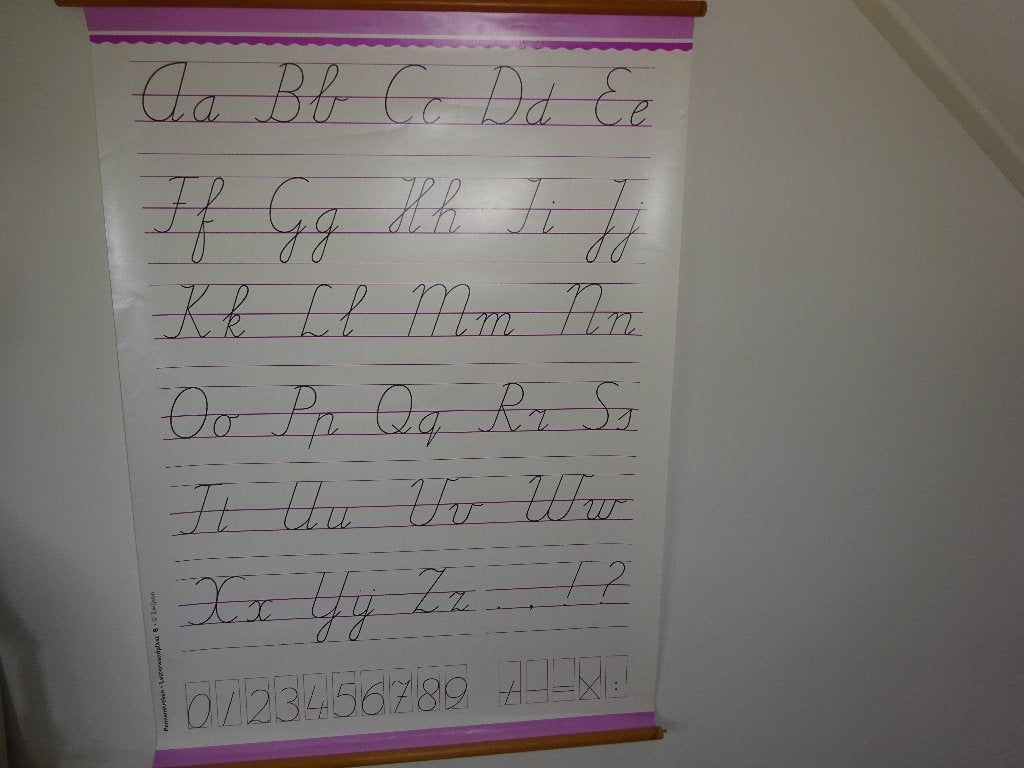 SCHOOLPLAAT ALFABET / ABC ROZE, Ophalen of Verzenden, Gebruikt