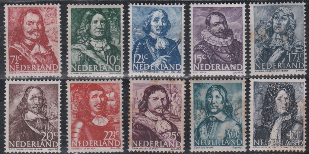 Nederland 1943 412/421 Zeehelden, Postfris, Ophalen of Verzenden, Na 1940, Postfris