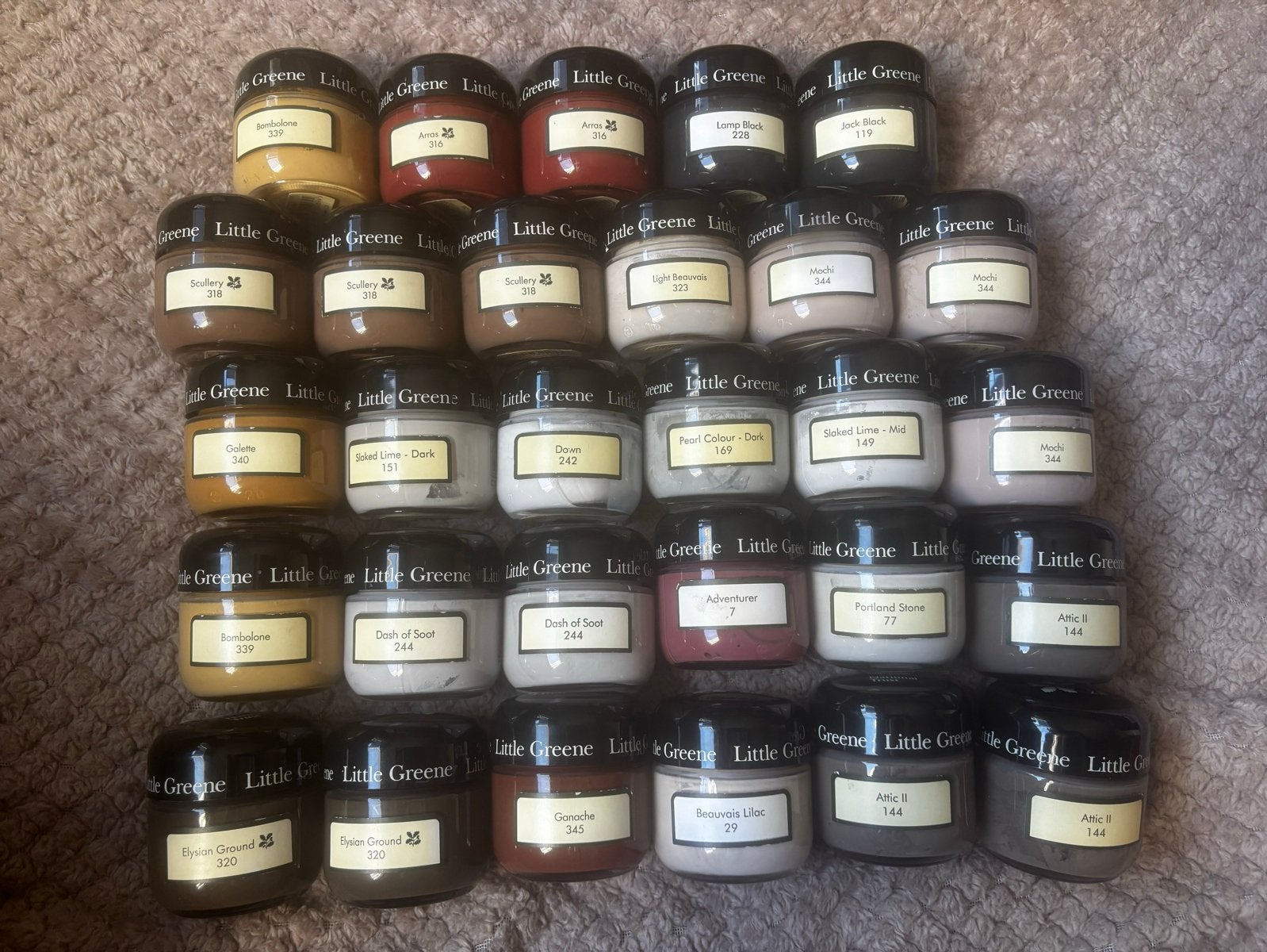 Little Greene verf samples - 60 ml per potje, Doe-het-zelf en Verbouw, Minder dan 5 liter, Ophalen of Verzenden, Nieuw, Verf