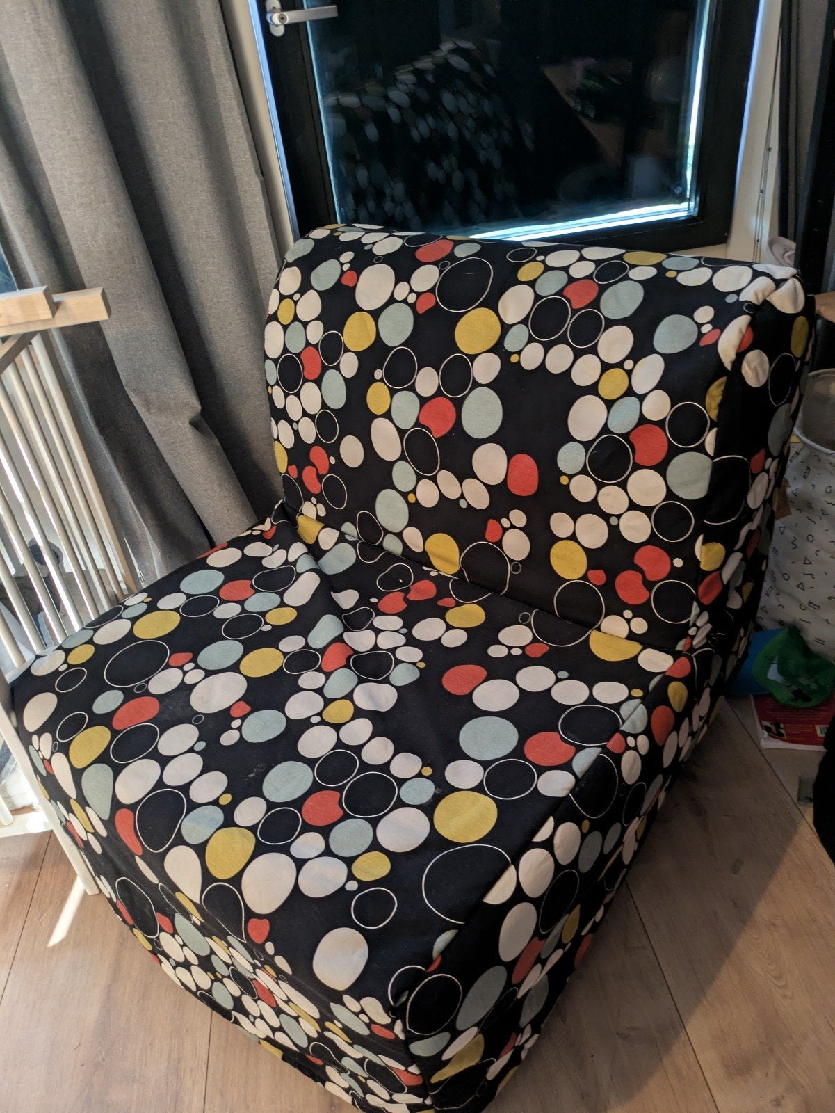 IKEA Lycksele slaapfauteuil met kleurrijke hoes, Ophalen of Verzenden, Gebruikt, Stof