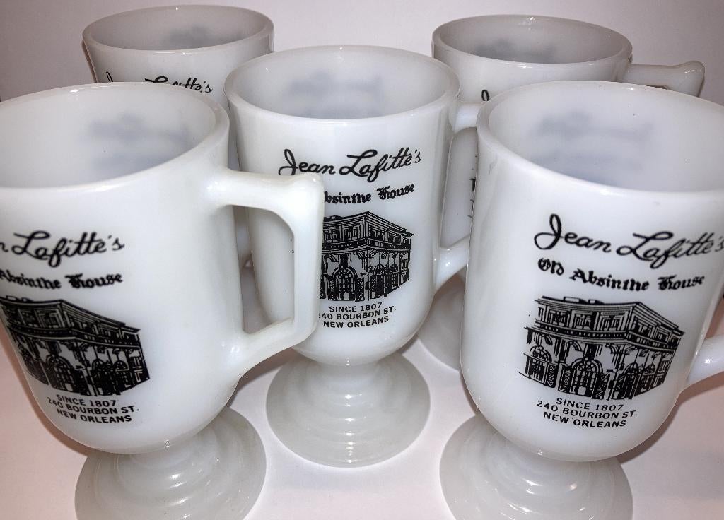 5 Vintage melkglas bekers OPAAK Glas Absinthe € 19,95 5 stks, Verzenden