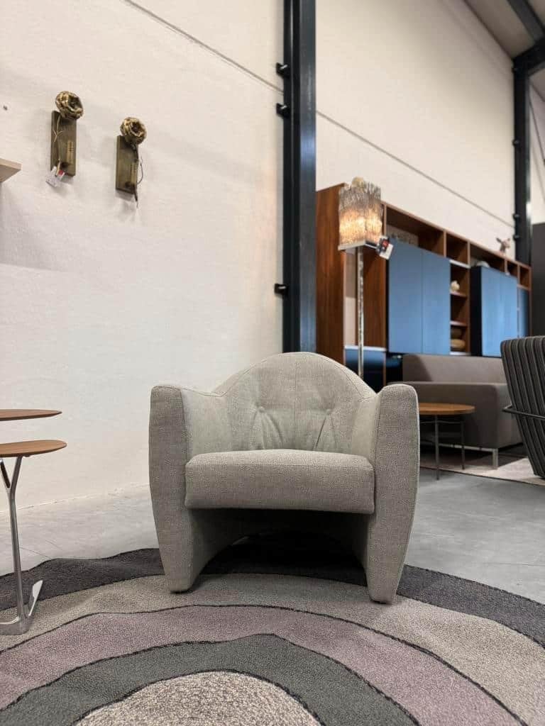 2 Leolux Carabas Fauteuil Nomad Stof Design stoel Grijs, Leolux, Info@leolux.nl, Nieuw, 75 tot 100 cm