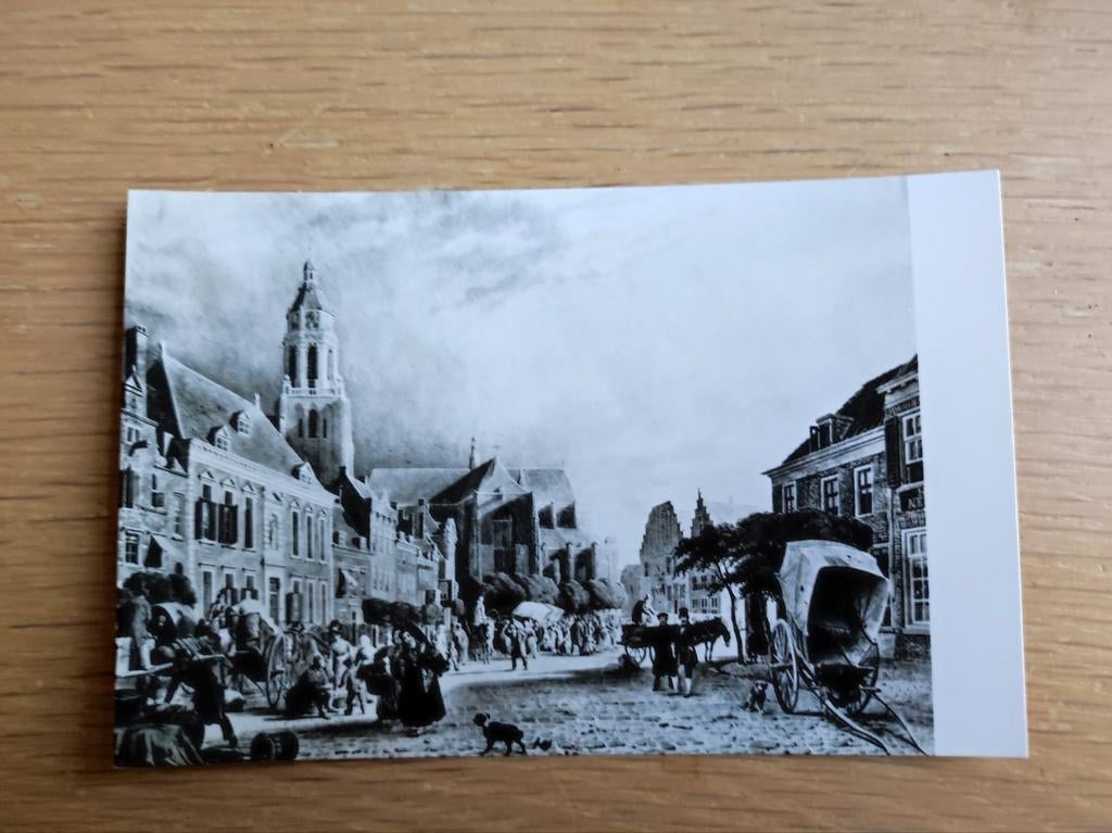 Prent: De markt te Arnhem in 1838 door Abraham Couwenberg, Ophalen of Verzenden