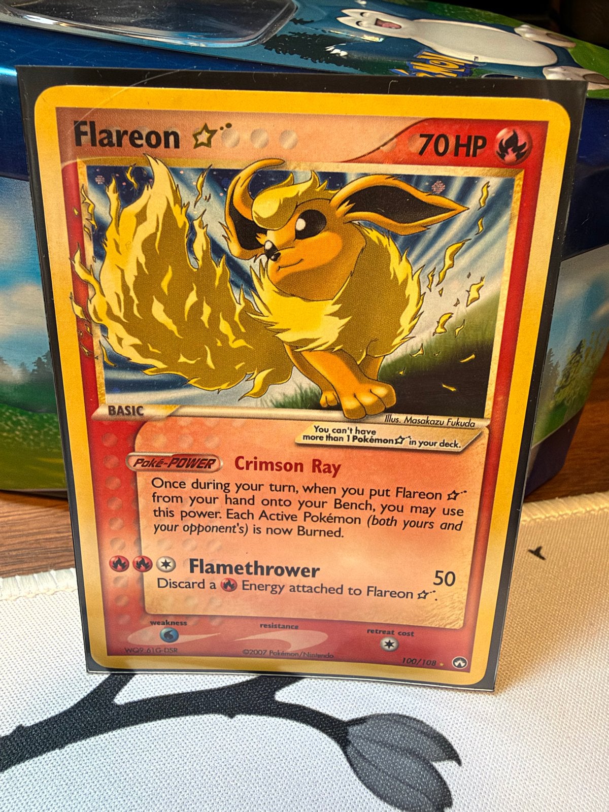 Flareon Gold Star Pokémon Kaart 100/108 EX Power Keepers, Ophalen of Verzenden, Zo goed als nieuw, Losse kaart