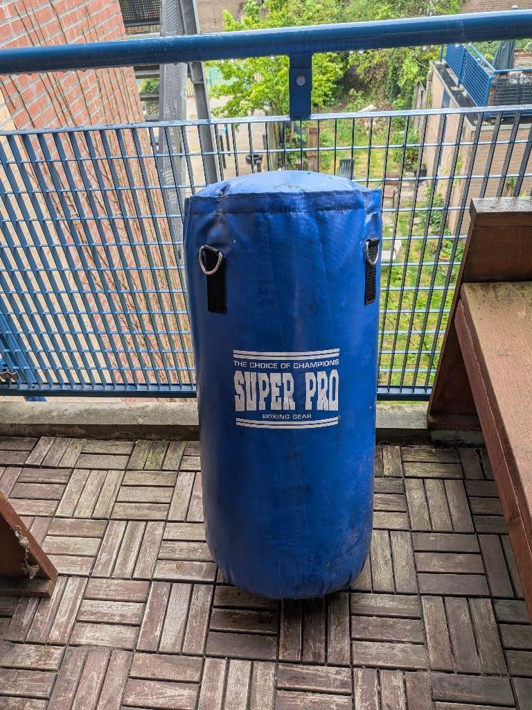 Super Pro bokszak blauw gebruikt | blue boxing bag, Ophalen, Zo goed als nieuw, Bokszak